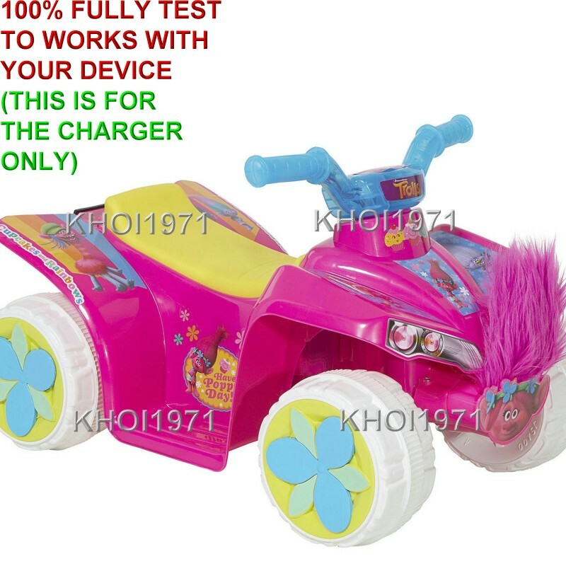Pink AC Wall Charger Adapter for Dynacraft Trolls Quad Ride-On 8803-20 Magic Cars 4