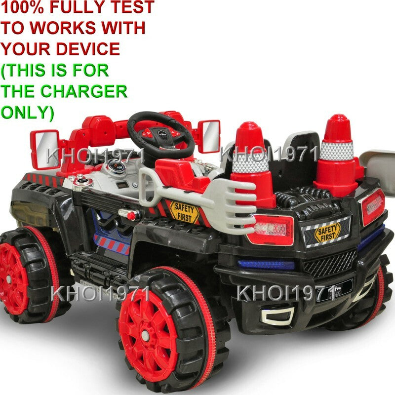Black AC Wall Charger Adapter 8F4 1157 for Kid Motorz Construction Patrol Truck Ride-On Magic Cars 2
