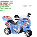 6V Blue 3-Wheel Ride-On Motorcycle with AC Wall Charger and Adapter Magic Cars 1