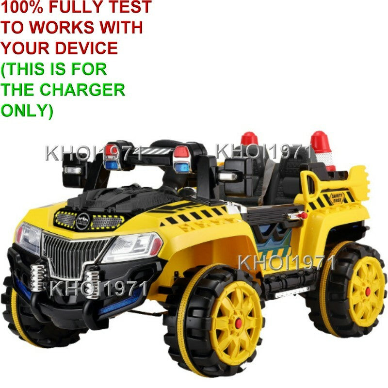 Yellow AC Wall Charger Adapter for Kid Motorz Construction Patrol Truck Ride F4 1158 Magic Cars 1