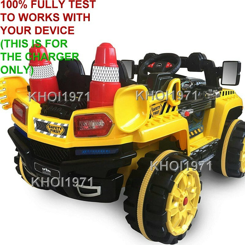 Yellow AC Wall Charger Adapter for Kid Motorz Construction Patrol Truck Ride F4 1158 Magic Cars 2