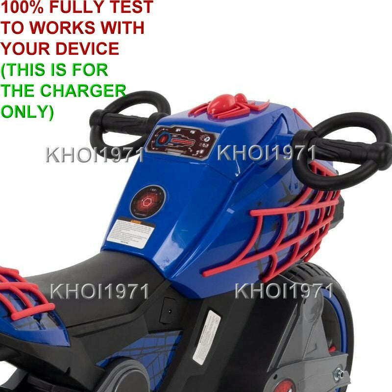 AC Wall Charger Adapter for Marvel Spider-Man Ride-On Motorcycle Model 17169 Magic Cars 3