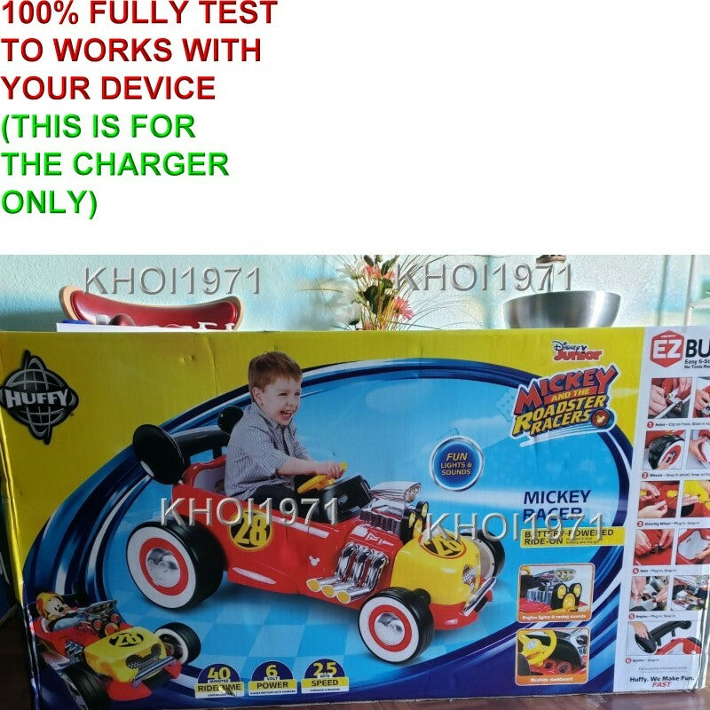 AC Wall Charger Adapter for Huffy Disney Mickey Roadster Racer Ride-On Toy Model 17607 Magic Cars 2