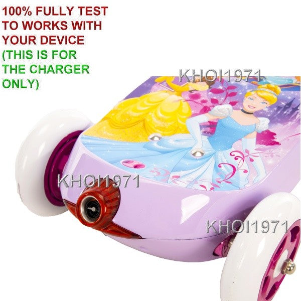 AC Charger Adapter for Disney Princess Electric Bubble Scooter Model 18017 Magic Cars 2