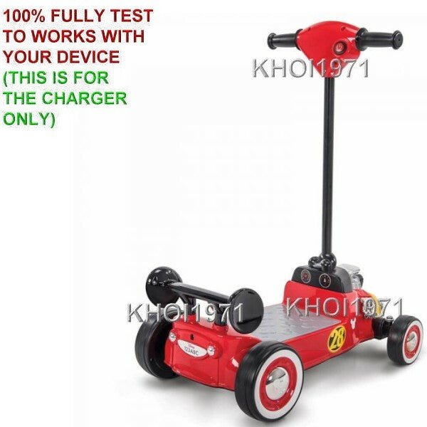 AC Charger Adapter for Huffy Disney Mickey Mouse Ride-On Scooter Model 18328 Magic Cars 3