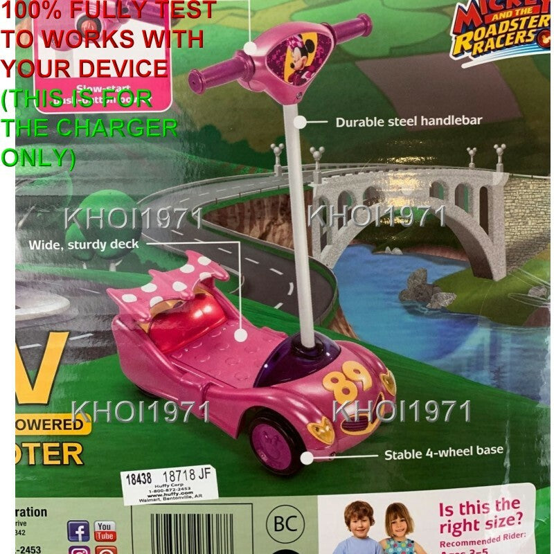 AC Wall Charger Adapter for Huffy Disney Minnie Mouse Ride-On Scooter Model 18438 Magic Cars 2