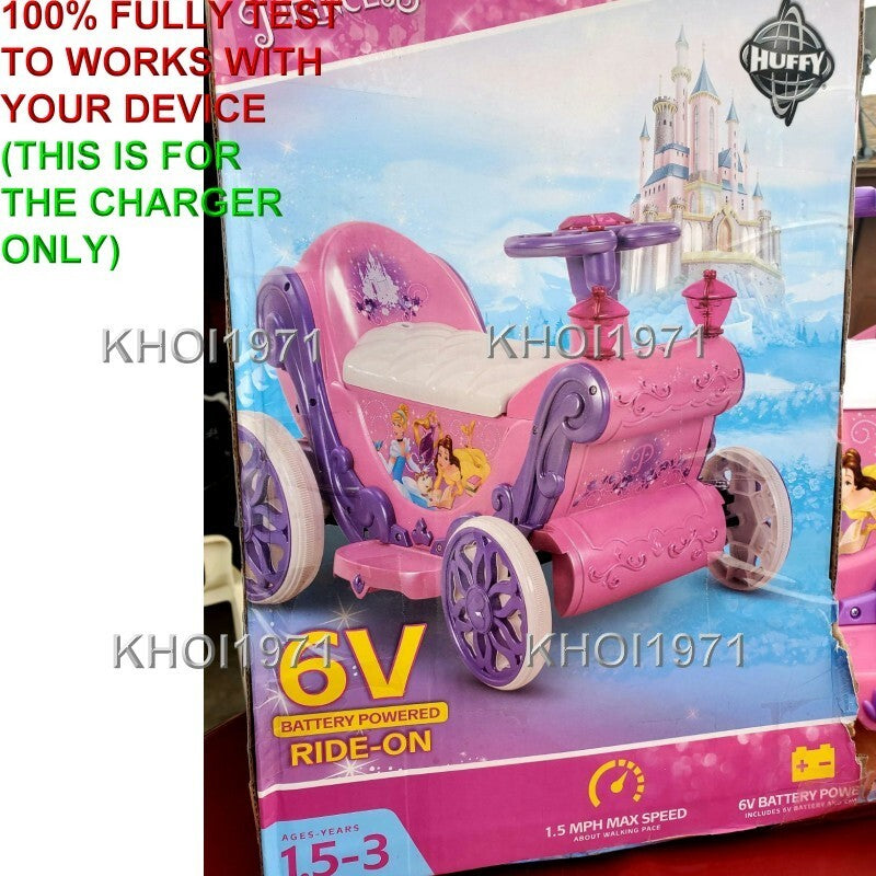 AC Wall Charger Adapter for 6V Battery Disney Princess Carriage Ride-On Toy Magic Cars 4