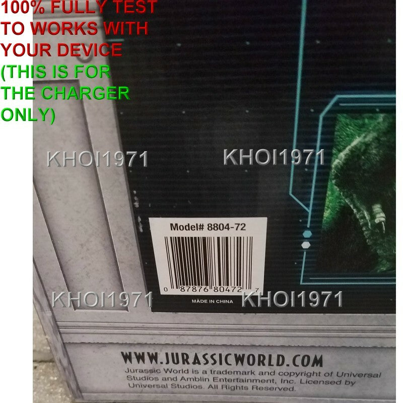 AC Wall Charger Adapter for 8804-72 Jurassic World Fallen Kingdom Quad Vehicle Magic Cars 3