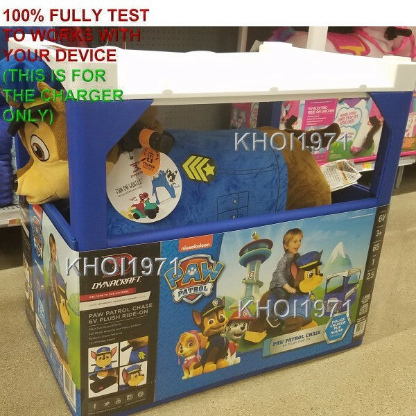 6V AC Wall Charger Adapter for Paw Patrol Chase Deluxe Ride-On Toy Model 8805-11 Magic Cars 2