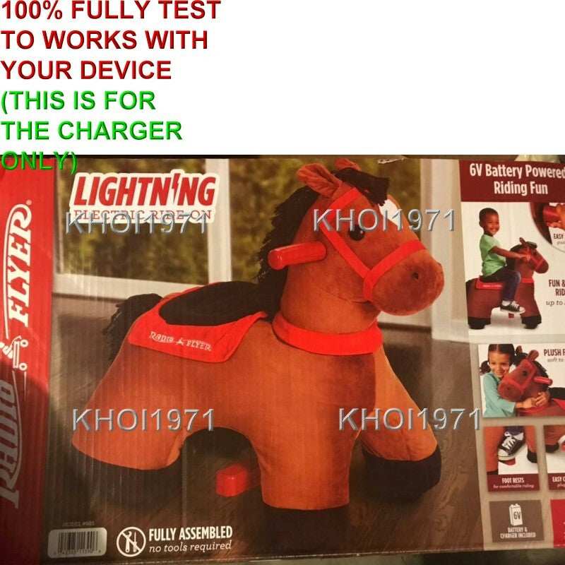 AC Wall Charger Adapter for 985 Radio Flyer Lightning Horse Deluxe Ride-On Magic Cars 2