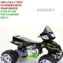 12V AC Wall Charger Adapter for Monster Trax ATV Quad Ride-On Vehicle - Black and Green Magic Cars 4