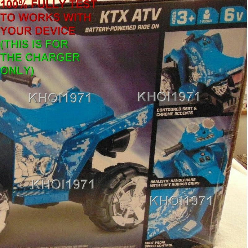 6V AC Wall Charger Adapter for Blue KT1158TGA KidTrax Camo Ride-On ATV Magic Cars 4