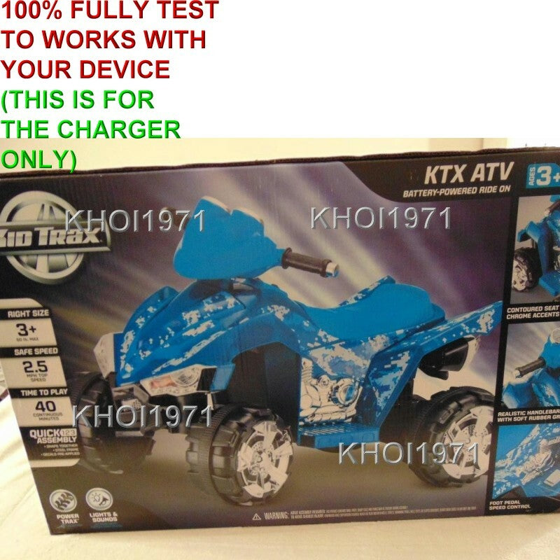 6V AC Wall Charger Adapter for Blue KT1158TGA KidTrax Camo Ride-On ATV Magic Cars 5