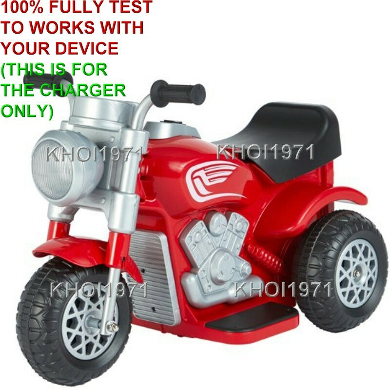 AC Wall Charger Adapter for 6V Battery 3-Wheel Ride-On Motorcycle Toy in Blue and Red Magic Cars 1