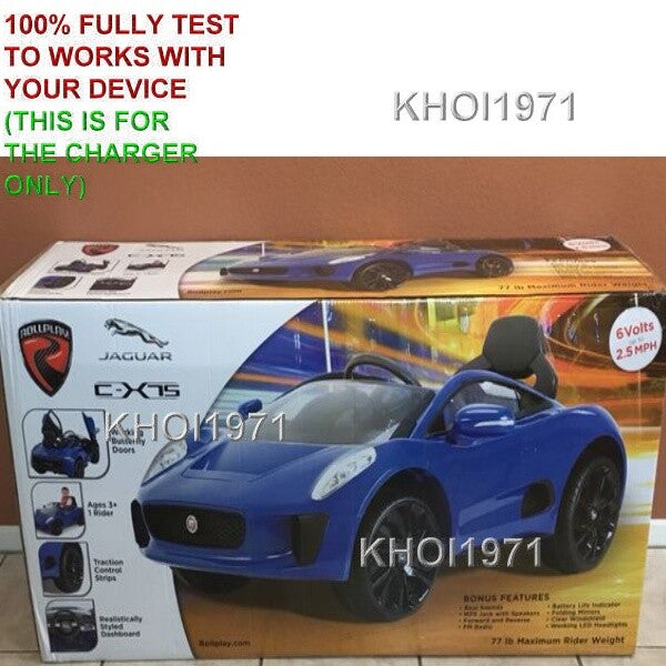 AC Wall Charger Adapter for Blue Ride-On Jaguar CX75 6V Battery Magic Cars 2