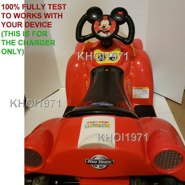 AC Wall Charger Adapter for KT1122WM Kid Trax Mickey Mouse Hot Rod Ride-On Toy Magic Cars 3