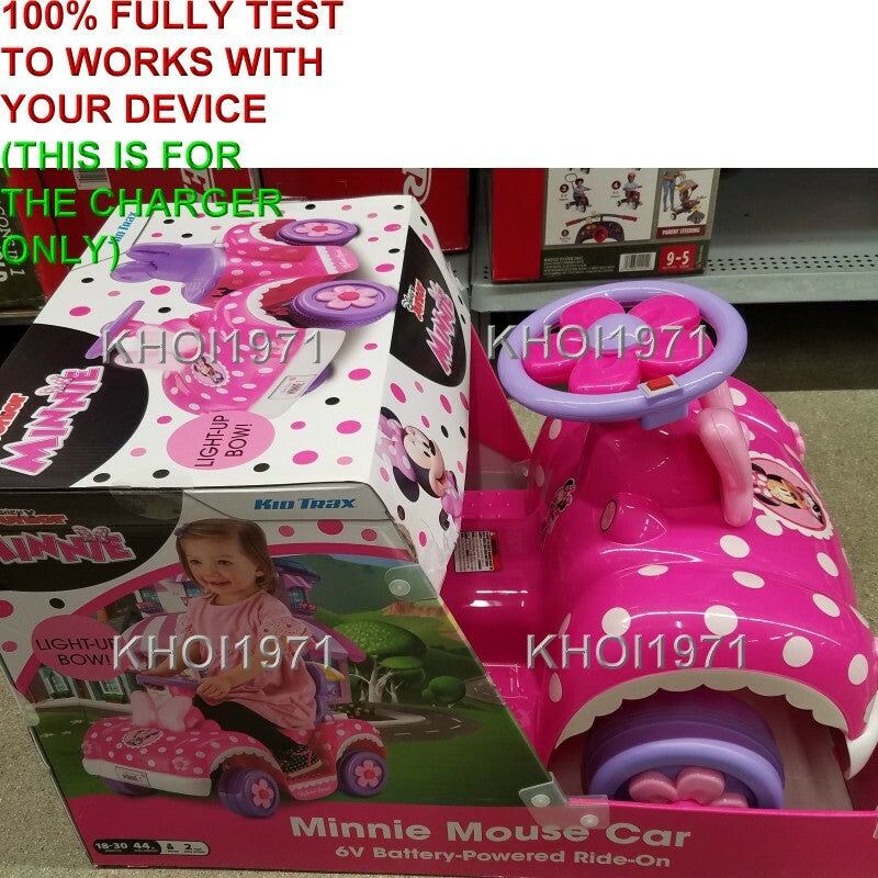 AC Wall Charger Adapter for KT1268WM Disney Minnie Mouse Quad Ride-On Magic Cars 1
