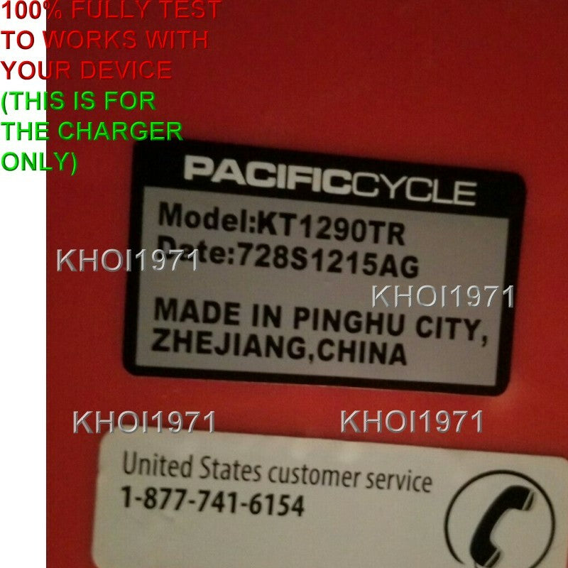 AC Wall Charger Adapter for KT1290TR Pacific Cycle Disney Mickey Roadster Racer Toy Magic Cars 2
