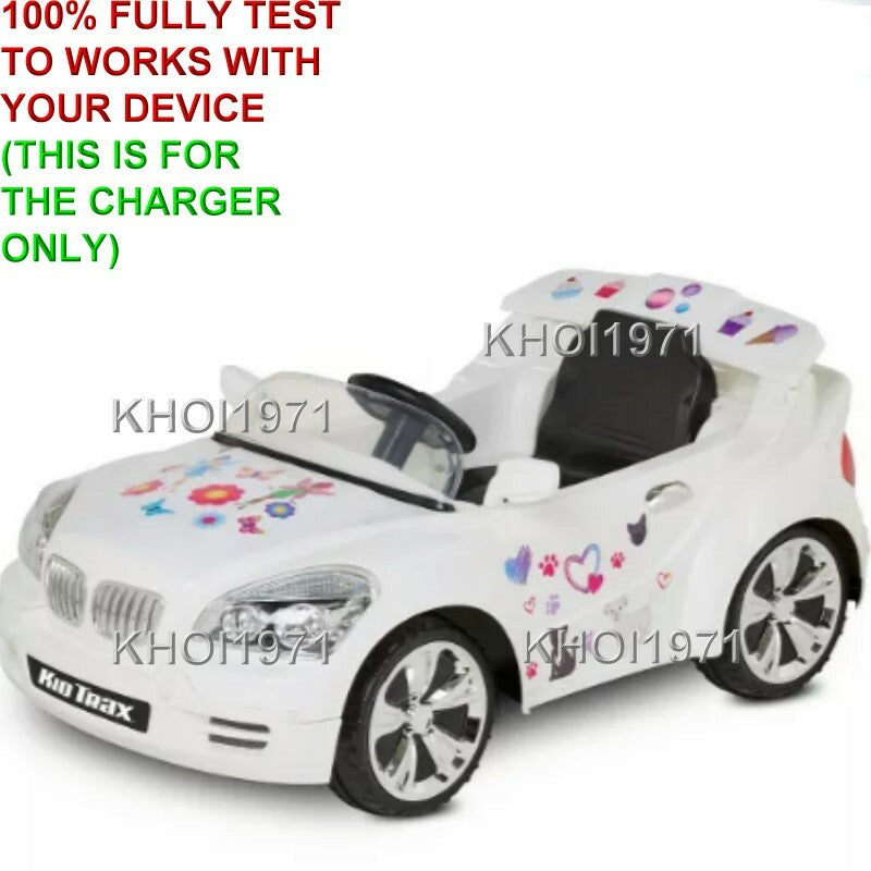 6V White Ride-On Charger AC Adapter for KT1327TG Kidtrax Custom Coupe Magic Cars 2