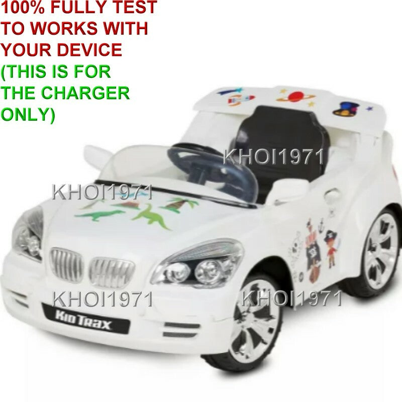 6V White Ride-On Charger AC Adapter for KT1327TG Kidtrax Custom Coupe Magic Cars 4