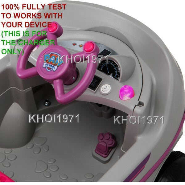 AC Wall Charger Adapter for KT1508WM Kidtrax Paw Patrol Skye Helicopter Ride-On Toy Magic Cars 4