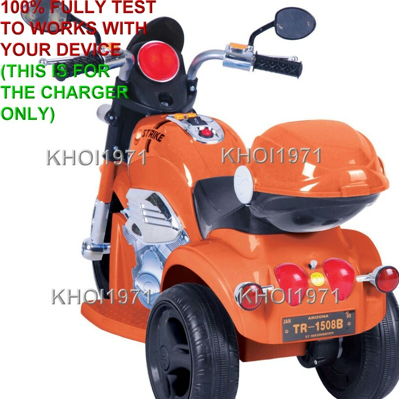 AC Wall Charger Adapter for Orange 1217 Kid Motorz 6V Ride-On Motorbike Battery Magic Cars 2