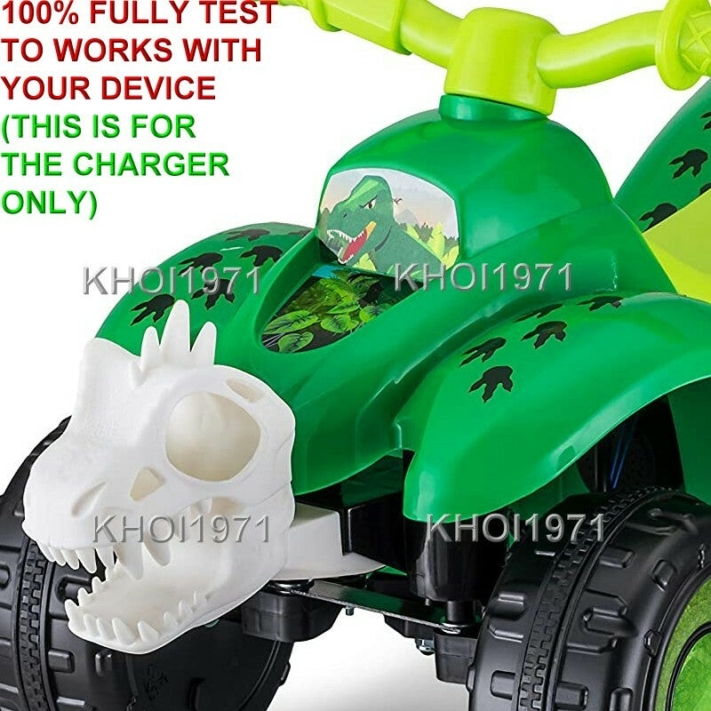 AC Wall Charger Adapter for Pacific Cycle KidTrax Dinosaur Toddler Quad Ride-On Toy Magic Cars 3