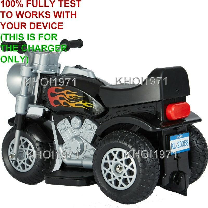 AC Wall Charger Adapter for 6V Battery Pink and Black 3-Wheel Kalee Motorcycle Ride-On Magic Cars 7