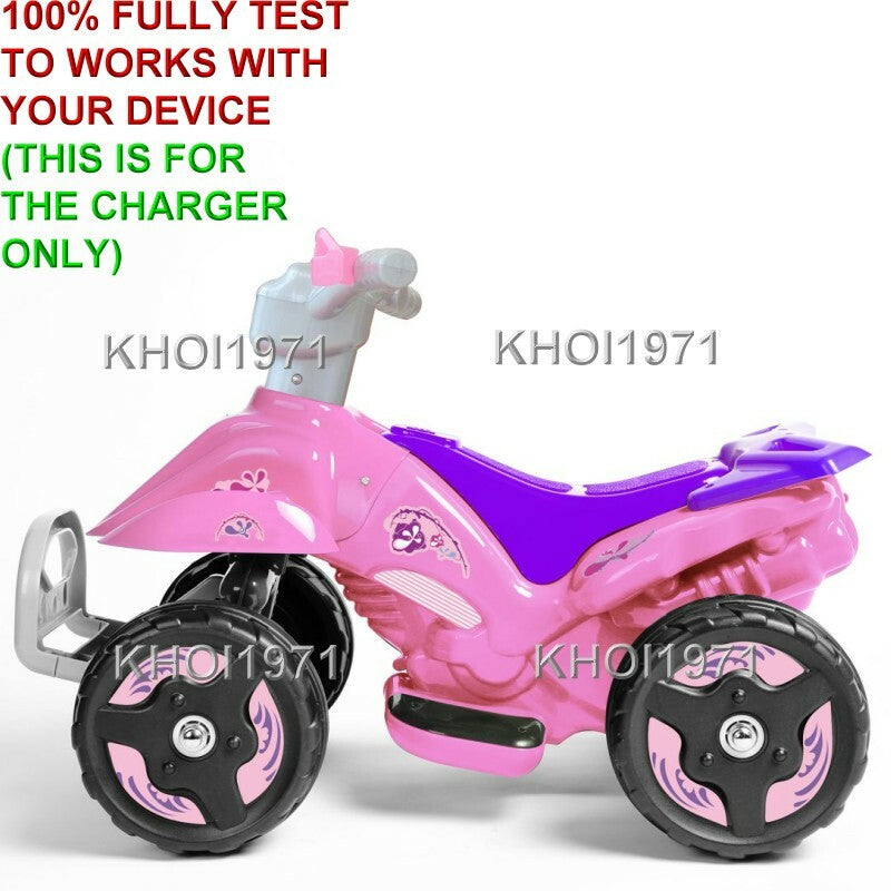 AC Wall Charger Adapter for 6V Ride-On ATV Quad Batteries in Pink and Blue Magic Cars 2