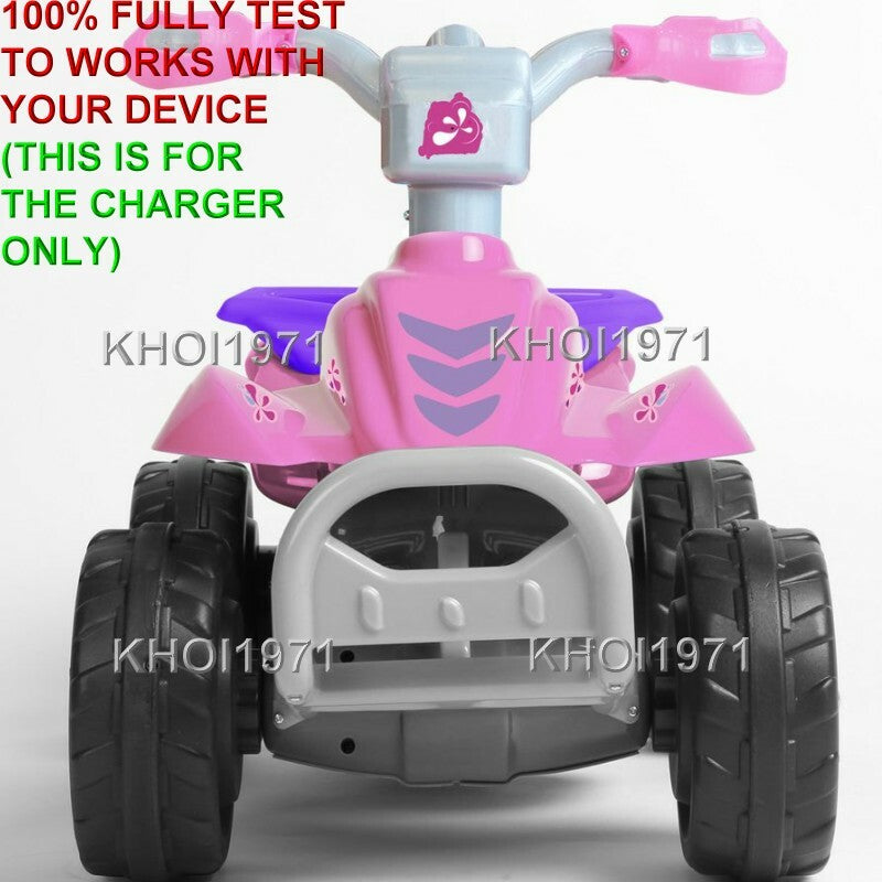 AC Wall Charger Adapter for 6V Ride-On ATV Quad Batteries in Pink and Blue Magic Cars 3