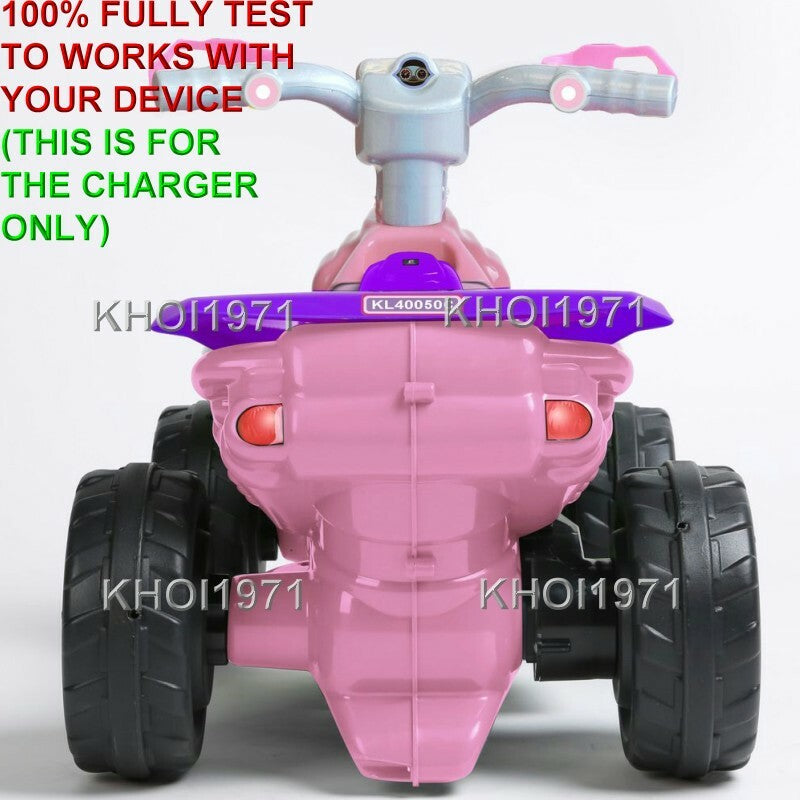 AC Wall Charger Adapter for 6V Ride-On ATV Quad Batteries in Pink and Blue Magic Cars 5