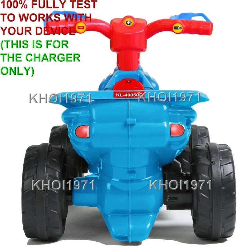 AC Wall Charger Adapter for 6V Ride-On ATV Quad Batteries in Pink and Blue Magic Cars 6