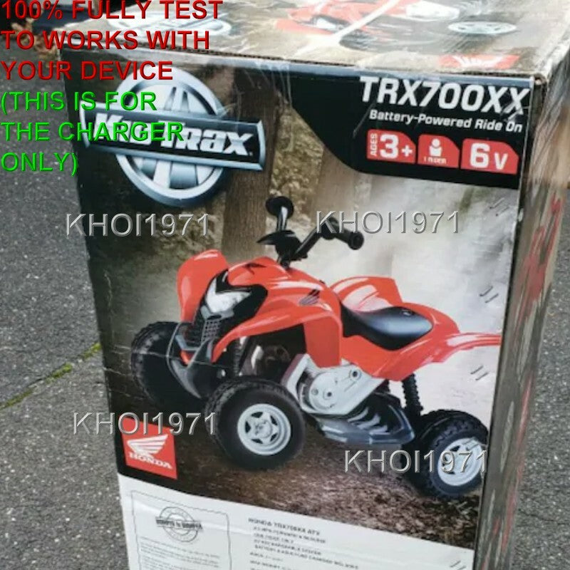 AC Wall Charger Adapter for 6V Battery Red Kids Ride-On ATV TRX700XX Model Magic Cars 4