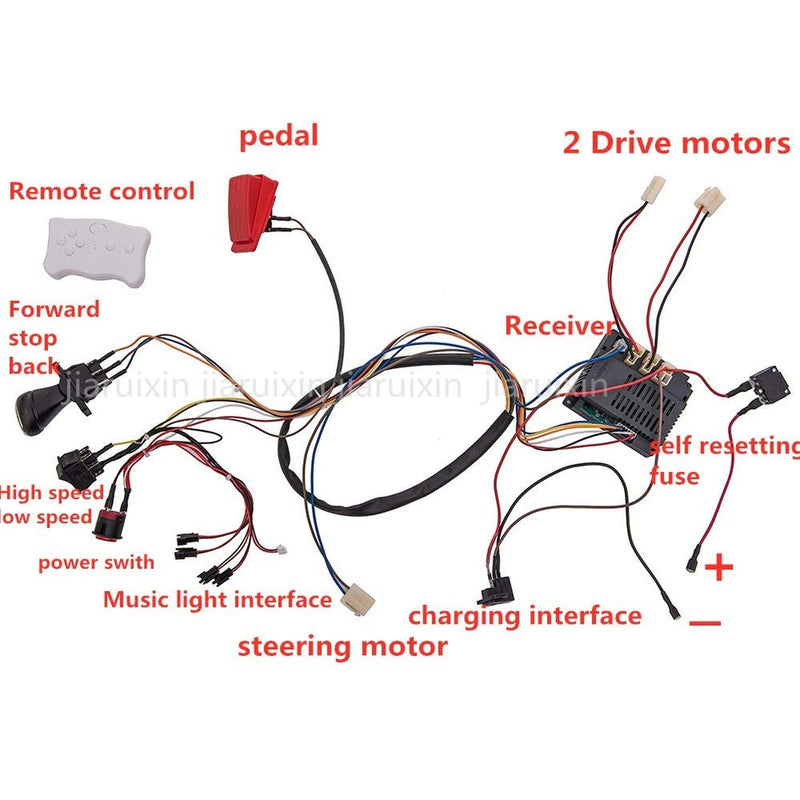 12V Kids Ride-On Car with DIY Modified Wiring and Remote Control Complete Set Magic Cars 1