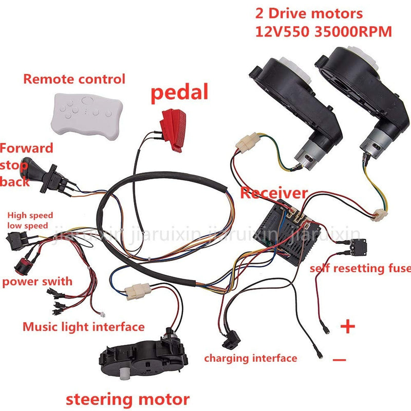 12V Kids Ride-On Car with DIY Modified Wiring and Remote Control Complete Set Magic Cars 8