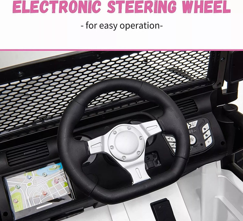 48.4" Large 12V Battery-Powered Electric Ride-On Car for Kids with 2 Seats Magic Cars 5