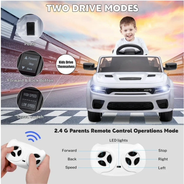 Electric Ride-On Car for Kids with Safety Belt, Parental Remote Control, and Music Magic Cars 4