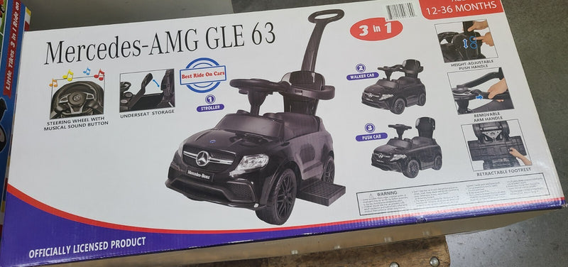 Licensed Mercedes Benz 3-in-1 Kids Ride-On Push Car and Stroller Magic Cars Variant 0