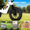 Electric Balance Dirt Bike for Kids 3-8 Years 12-inch High Speed Motorbike Bicycle