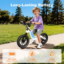 Electric Balance Dirt Bike for Kids 3-8 Years 12-inch High Speed Motorbike Bicycle