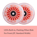 Light Up Front Wheel Replacement Set for Wiggle Cars (2-Pack) - Orange Pink Magic Cars 2