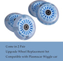 Light Up Polyurethane Front Wheel Set for Wiggle Cars (2-Pack) - Sky Bue Magic Cars 5