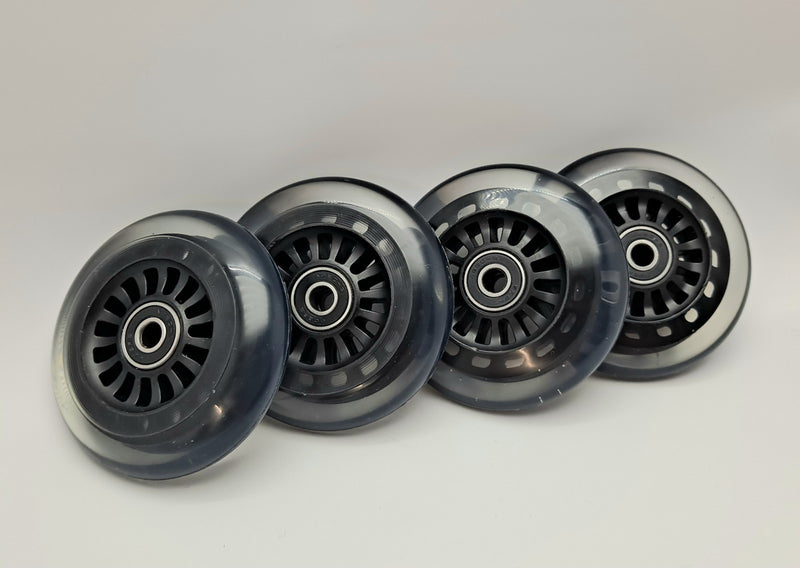 Car Polyurethane Replacement Wheels Set of 4 90mm Black Without Lights Magic Cars Variant 0