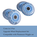 Sky Blue Wiggle Car Wheel Set with Front Lights and Narrow Rear for Ride-On Toys Magic Cars 4