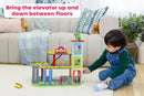 3-Tier Wooden Parking Garage Playset for Toy Cars Magic Cars 1