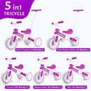 Versatile 5-in-1 Adjustable Toddler Tricycle with Detachable Pedals Magic Cars 1