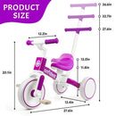 Versatile 5-in-1 Adjustable Toddler Tricycle with Detachable Pedals Magic Cars 4