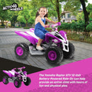 Yamaha Raptor 12V Battery-Powered Purple Ride-On ATV with Music for Ages 3-5 Magic Cars 2