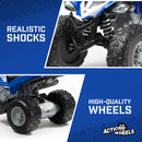 12V Battery-Powered Blue All-Terrain Ride-On ATV for Kids Ages 3+ Magic Cars 3