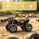 Yellow 12V Electric ATV Ride-On Quad for Kids with Headlights & Durable Wheels Magic Cars 4